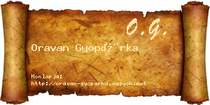 Oravan Gyopárka névjegykártya